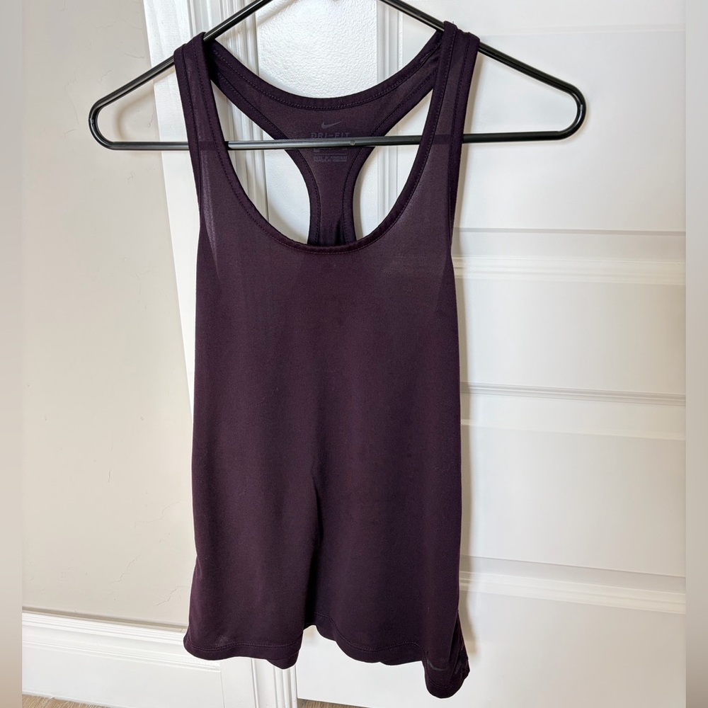 Nike Women’s Running Tank Top Dri Fit Maroon Racerback Size S